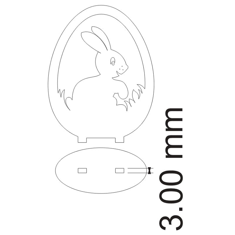 Laser Cut Easter Egg Bunny Decor