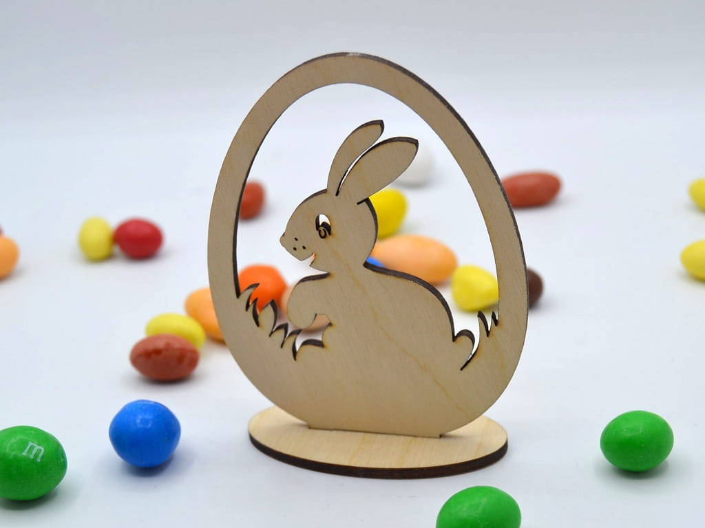 Laser Cut Easter Egg Bunny Table Decor