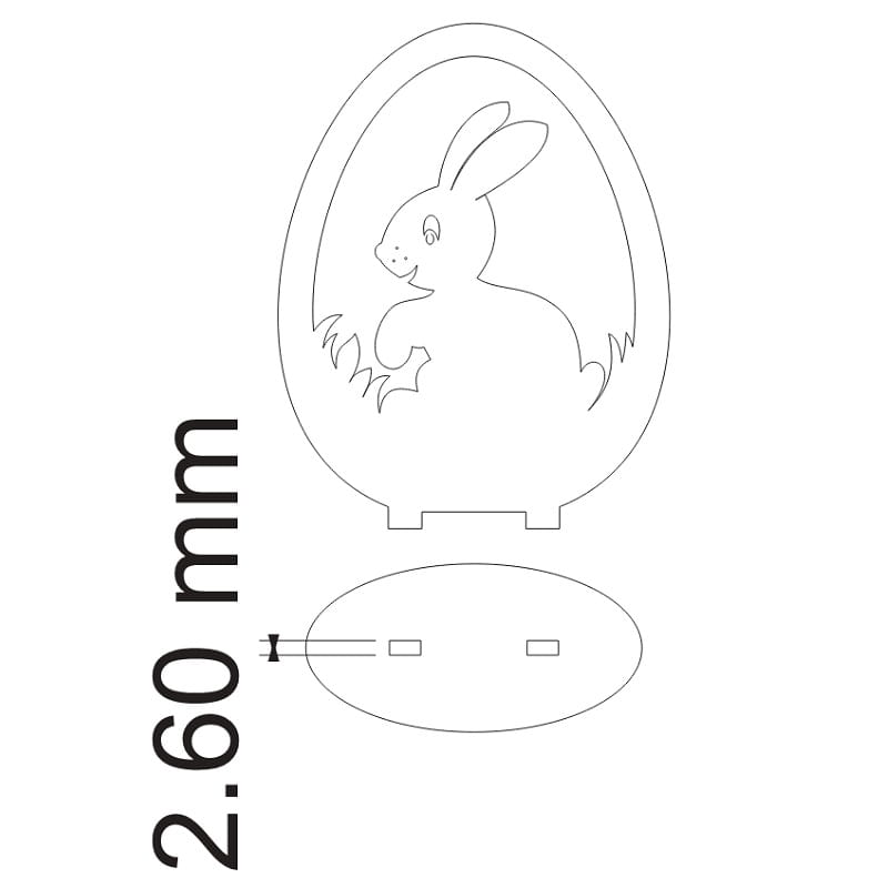 Laser Cut Easter Egg Bunny Table Decor