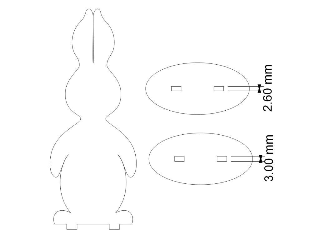 Laser Cut Easter Rabbit Decor