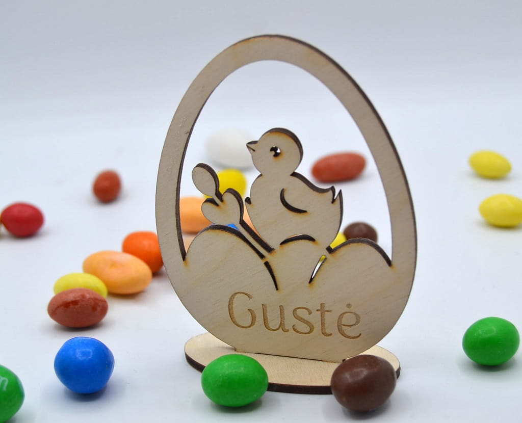 Laser Cut Easter Egg Chick Decor