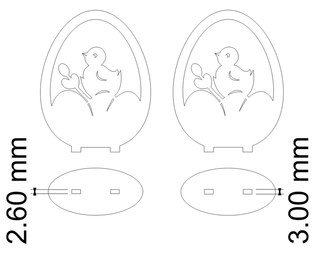Laser Cut Easter Egg Chick Decor