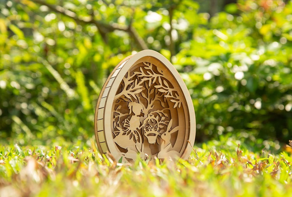 Laser Cut Layered Easter Egg Decoration