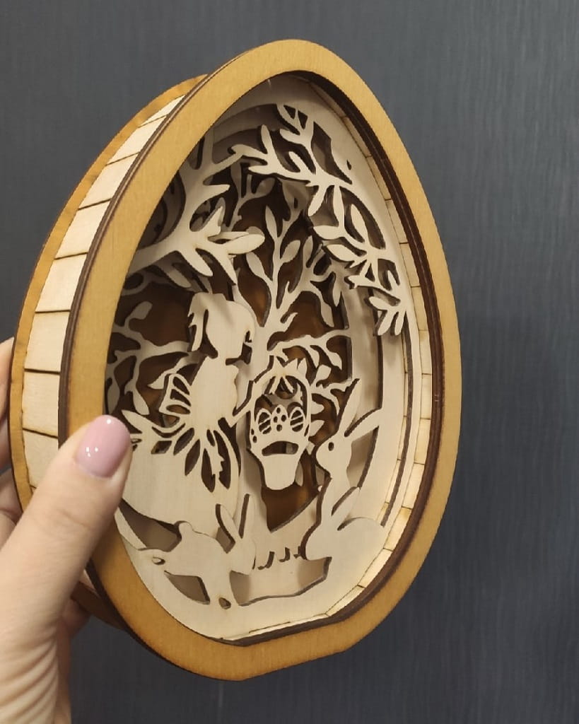 Laser Cut Layered Easter Egg Decoration