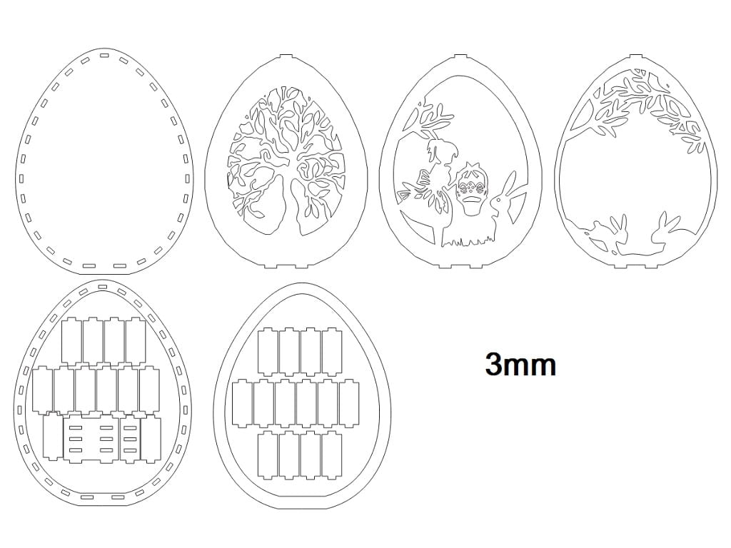 Laser Cut Layered Easter Egg Decoration