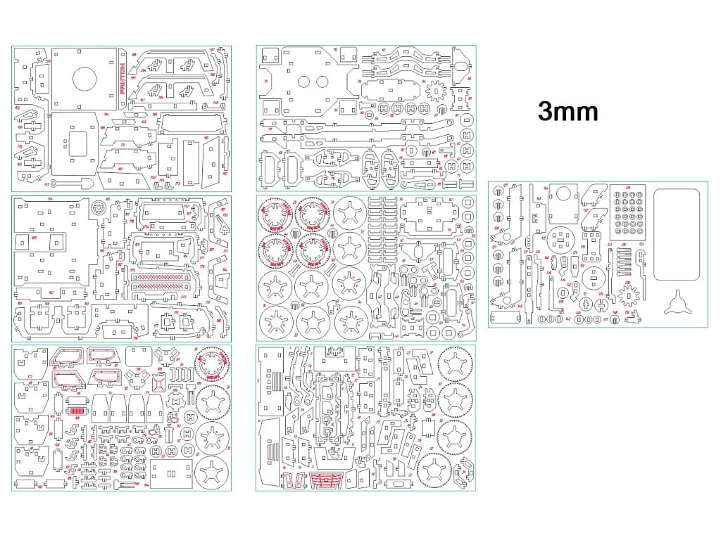 Laser Cut Armored Car Mechanical 3D Puzzle