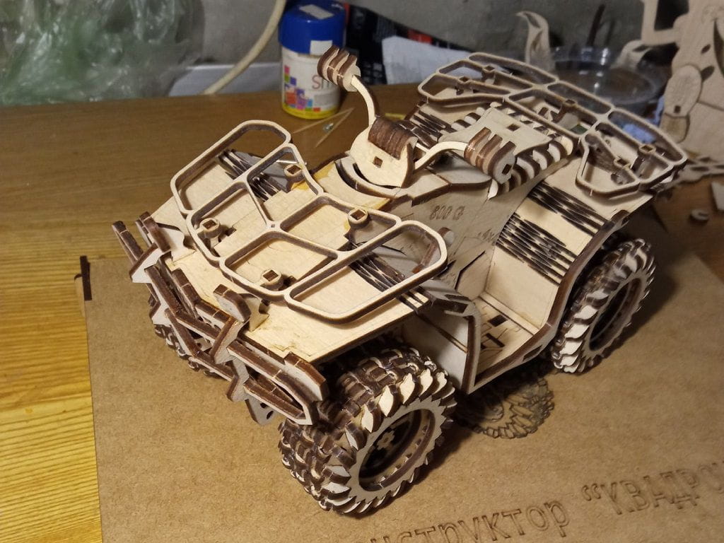 Laser Cut ATV Quad Bike 3D Wood Model Puzzle Kit