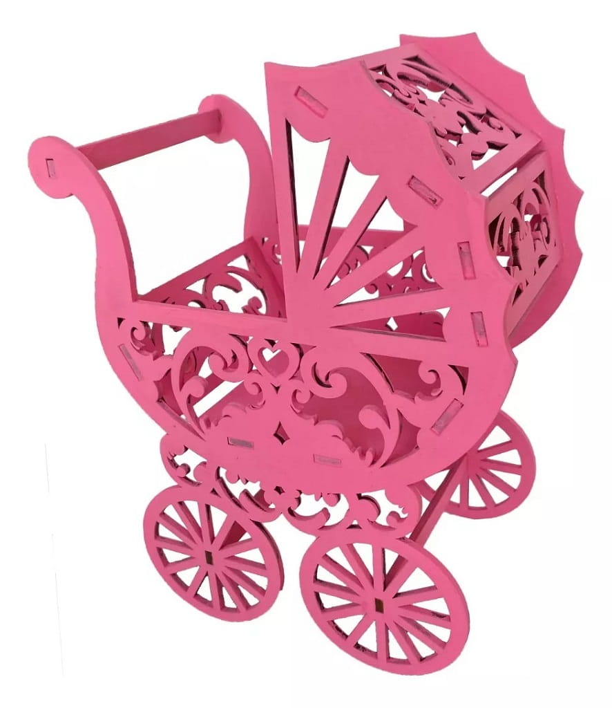 Laser Cut Baby Shower Carriage Centerpiece