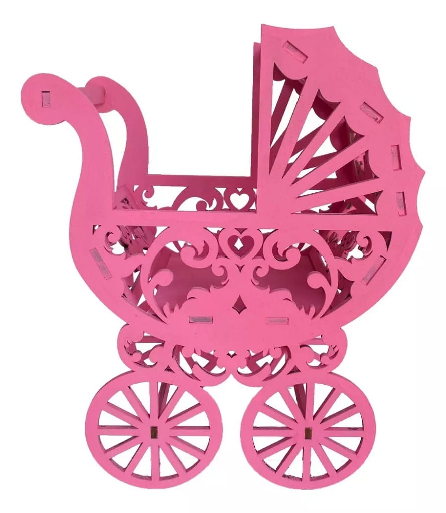 Laser Cut Baby Shower Carriage Centerpiece