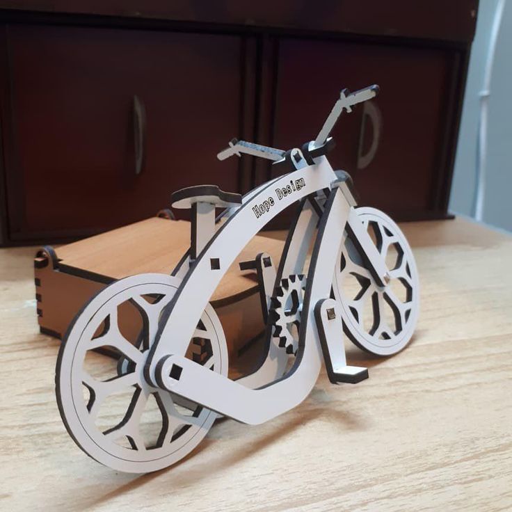 Laser Cut Bicycle 3D Puzzle Wood Model