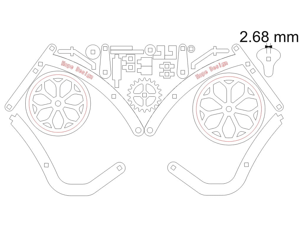 Laser Cut Bicycle 3D Puzzle Wood Model