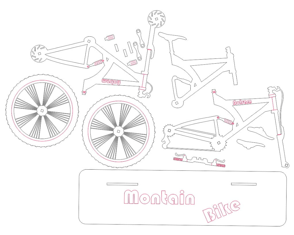 Laser Cut Bicycle Decor 3D Wooden Puzzle