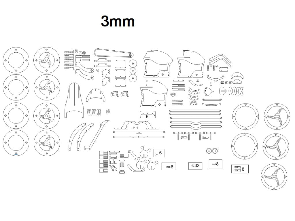 Laser Cut Bike 3D Wood Puzzle Model Kit