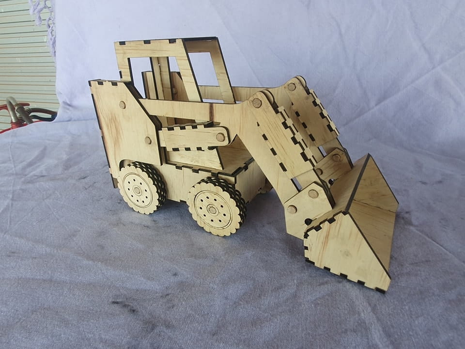 Laser Cut Bobcat Loader 3D Wood Model