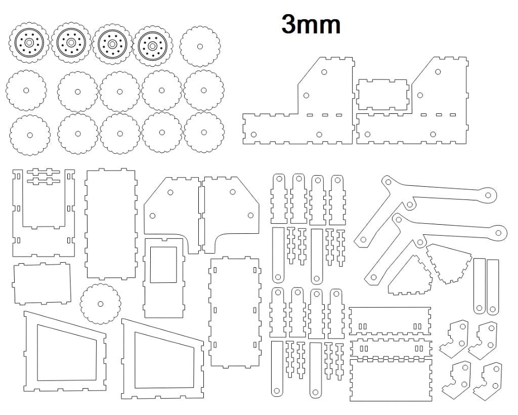 Laser Cut Bobcat Loader 3D Wood Model