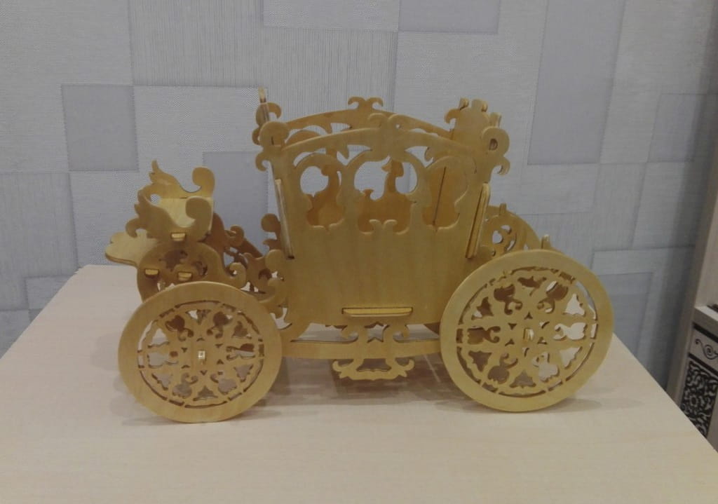 Laser Cut Carriage Planter Candy Holder