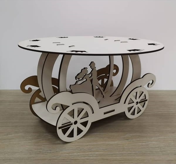 Laser Cut Carriage Wedding Cake Stand