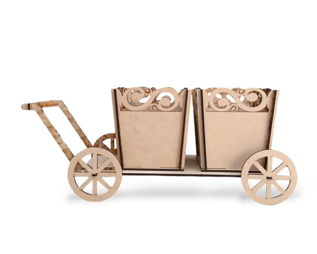 Laser Cut Cart With Flower Pots