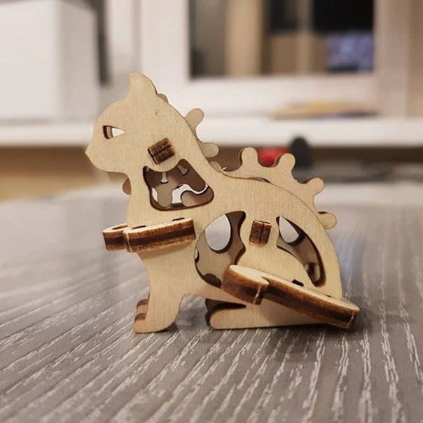 Laser Cut Cat Mechanical Gear Puzzle Toy