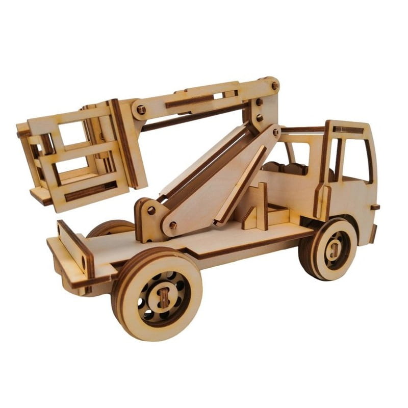 Laser Cut Cherry Picker Truck 3D Wood Model