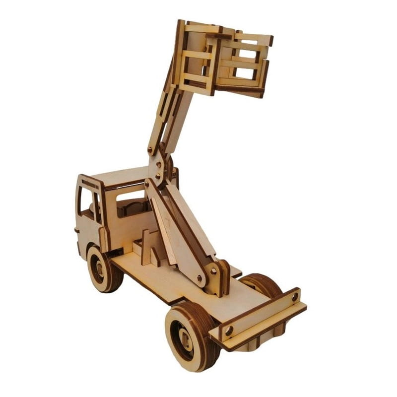 Laser Cut Cherry Picker Truck 3D Wood Model