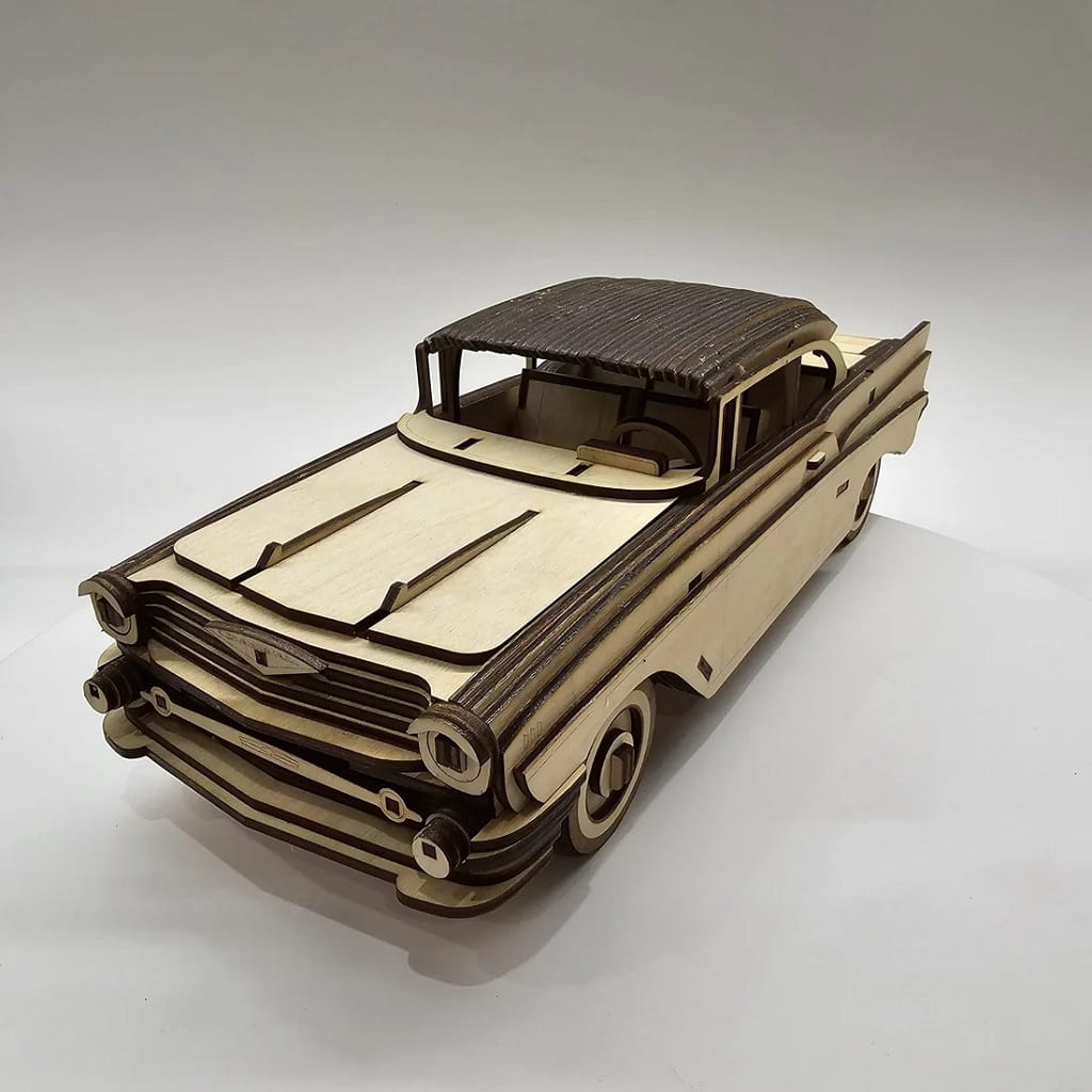 Laser Cut Chevrolet Bel Air 1957 3D Wood Model Kit