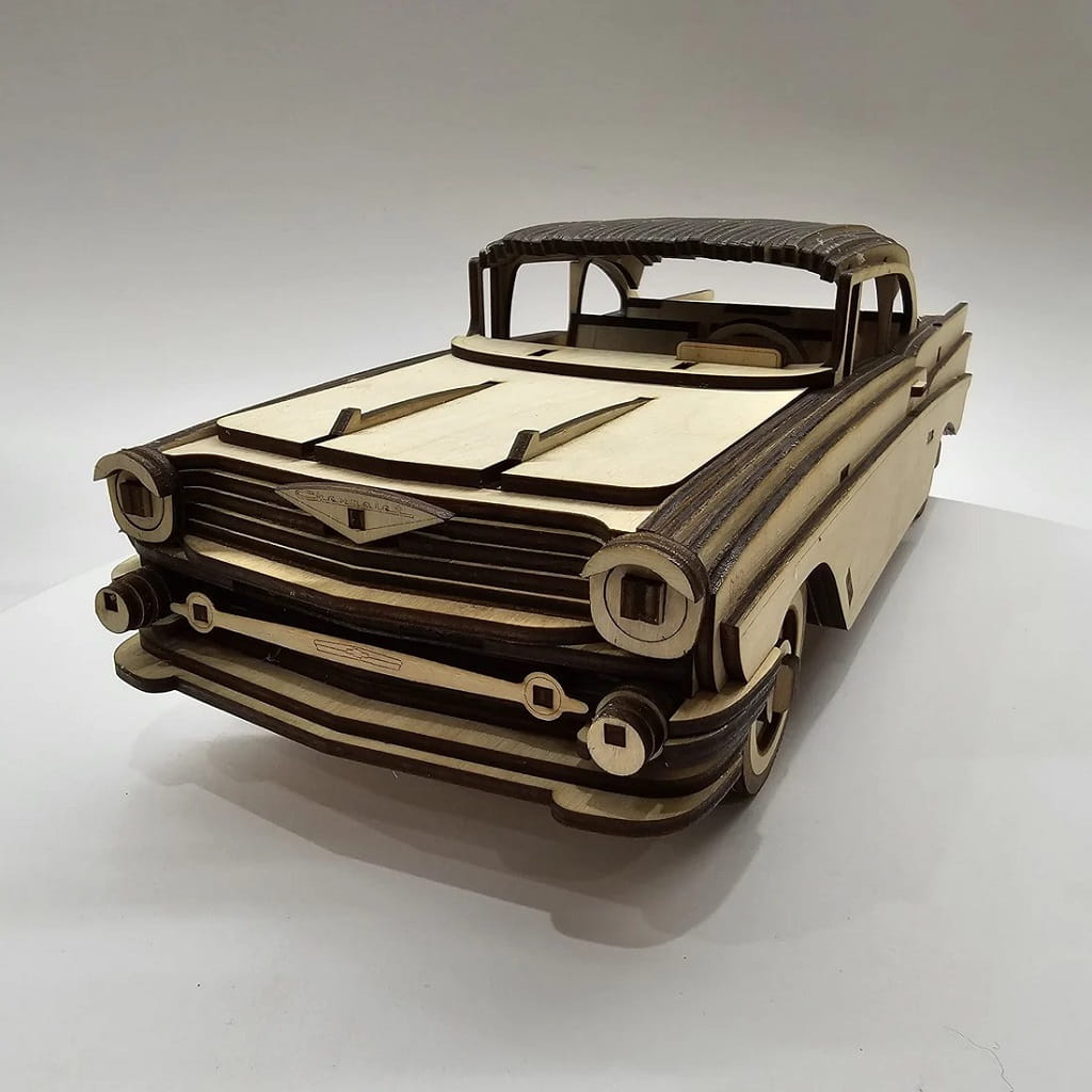 Laser Cut Chevrolet Bel Air 1957 3D Wood Model Kit