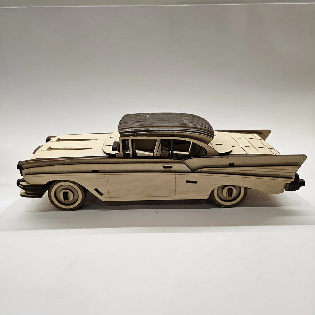 Laser Cut Chevrolet Bel Air 1957 3D Wood Model Kit