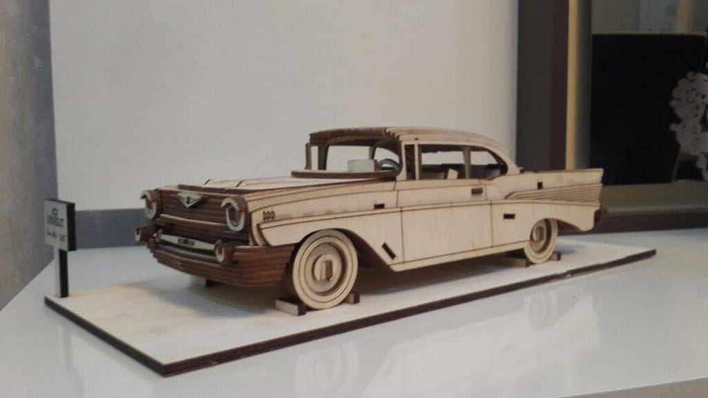 Laser Cut Chevrolet Bel Air 1957 3D Wood Model Kit