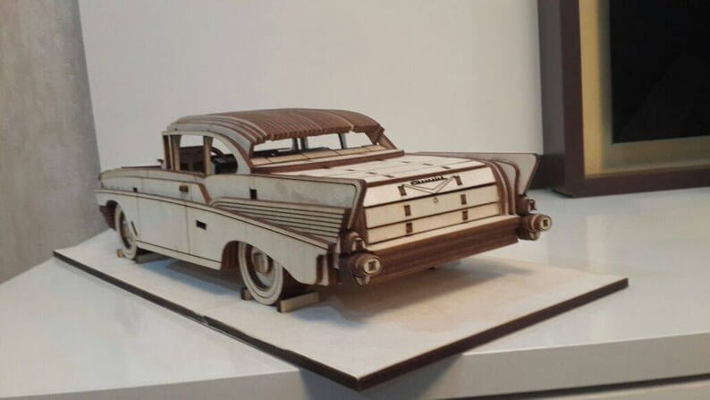 Laser Cut Chevrolet Bel Air 1957 3D Wood Model Kit