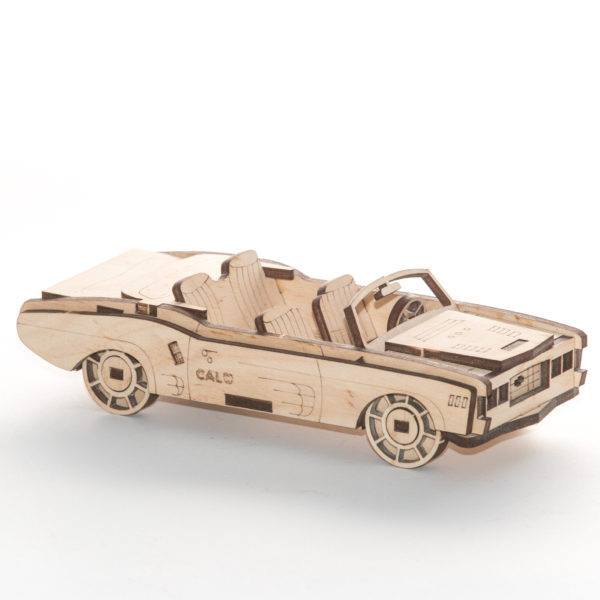 Laser Cut Convertible Car 3D Wooden Model Puzzle Kit