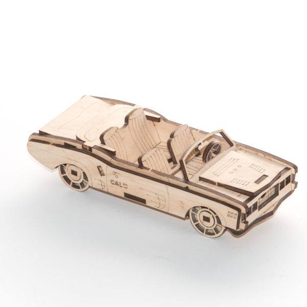 Laser Cut Convertible Car 3D Wooden Model Puzzle Kit