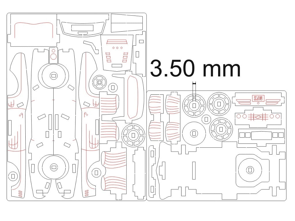Laser Cut Convertible Car 3D Wooden Model Puzzle Kit