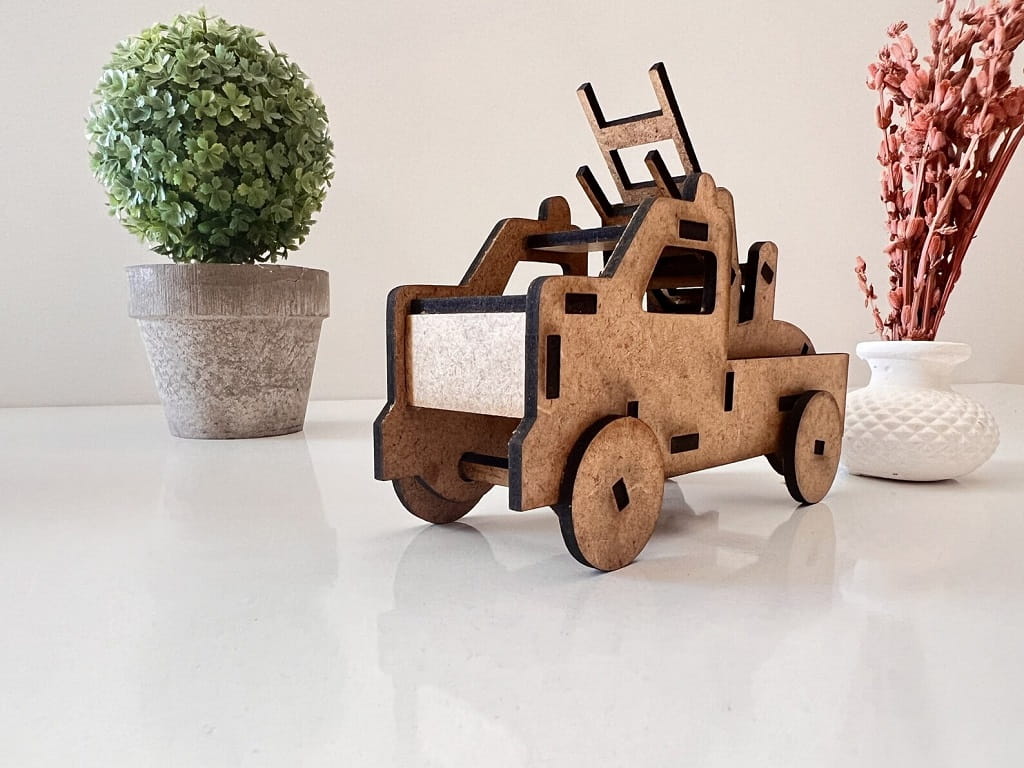 Laser Cut Fire Truck 3D Wood Model Kit