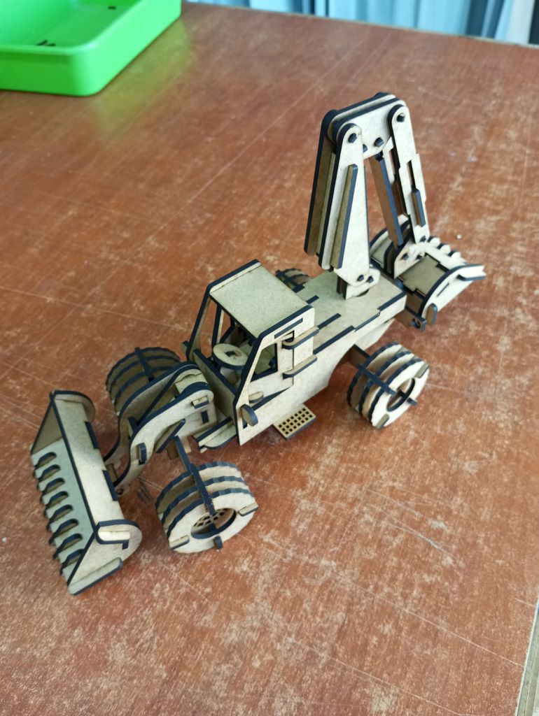 Laser Cut Backhoe Digger Excavator 3D Puzzle