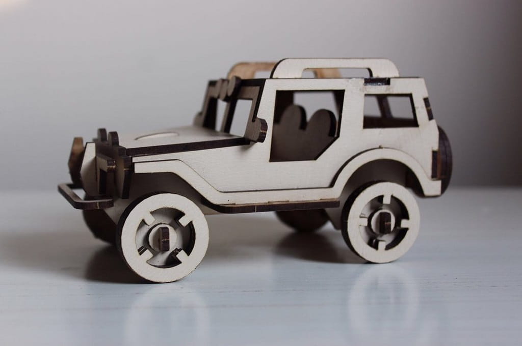 Laser Cut Jeep 3D Wooden Puzzle Kit