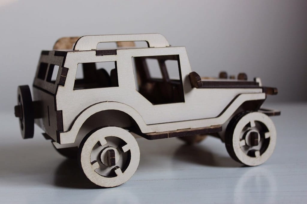 Laser Cut Jeep 3D Wooden Puzzle Kit