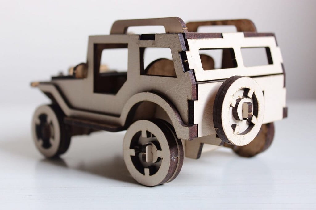 Laser Cut Jeep 3D Wooden Puzzle Kit