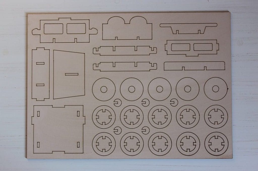 Laser Cut Jeep 3D Wooden Puzzle Kit