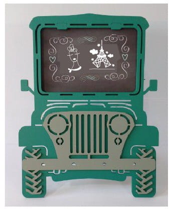 Laser Cut Jeep Photo Frame For Kids