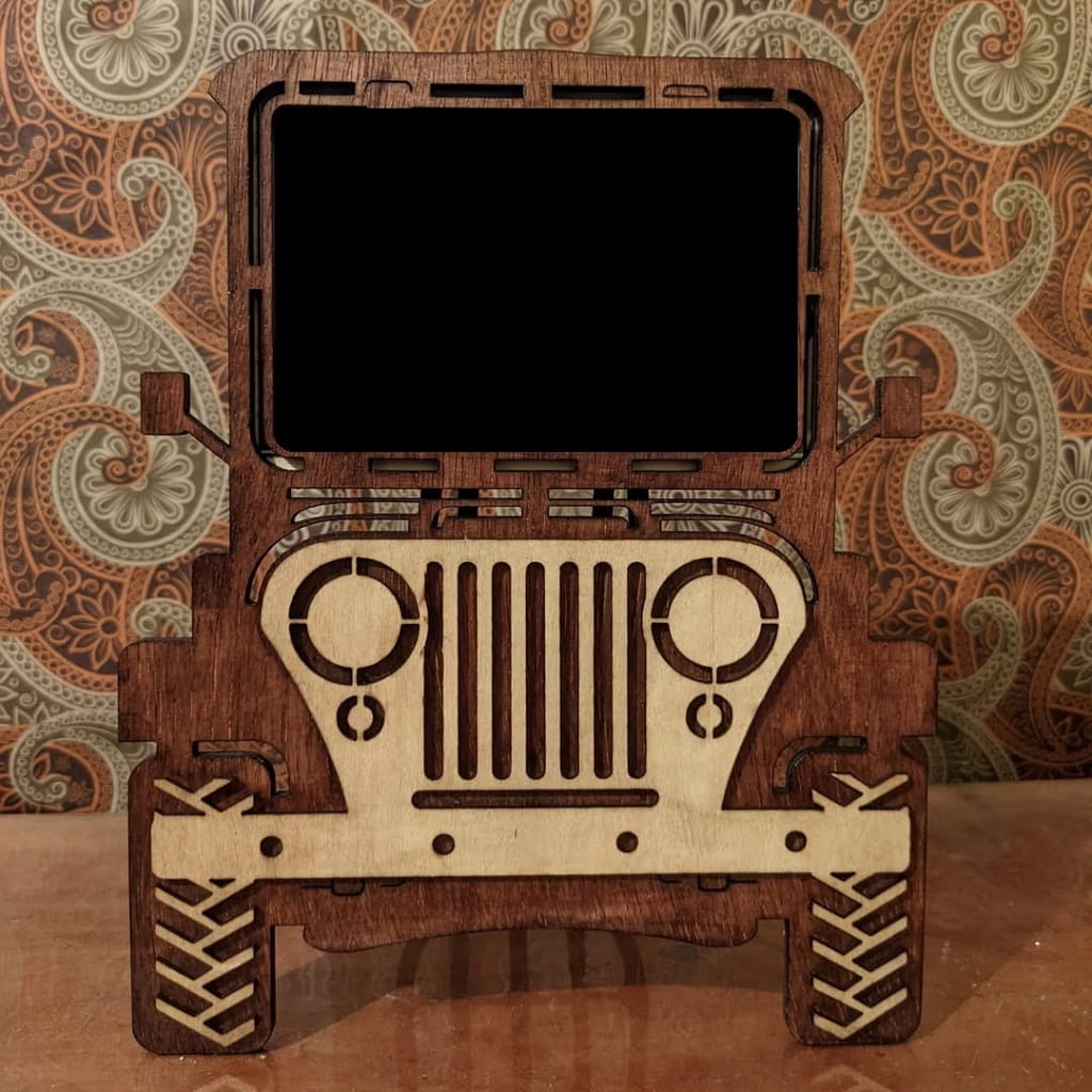 Laser Cut Jeep Photo Frame For Kids
