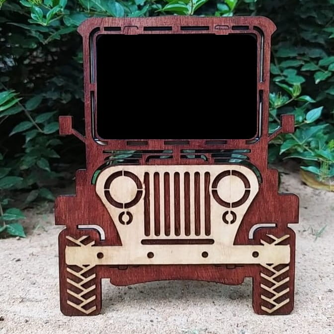 Laser Cut Jeep Photo Frame For Kids