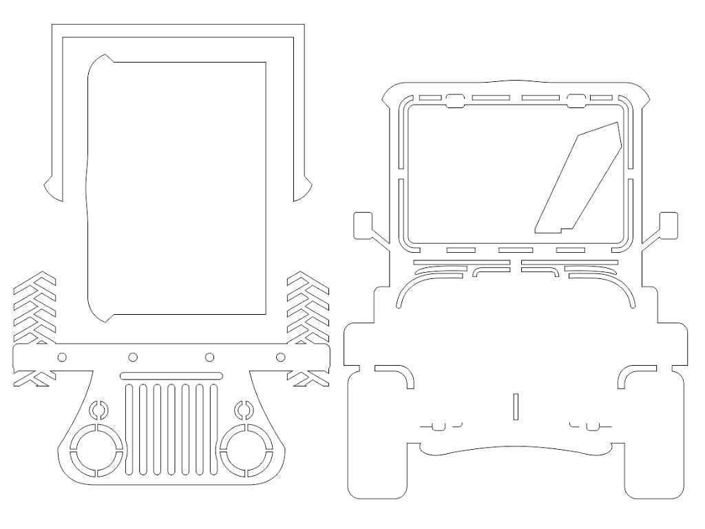 Laser Cut Jeep Photo Frame For Kids
