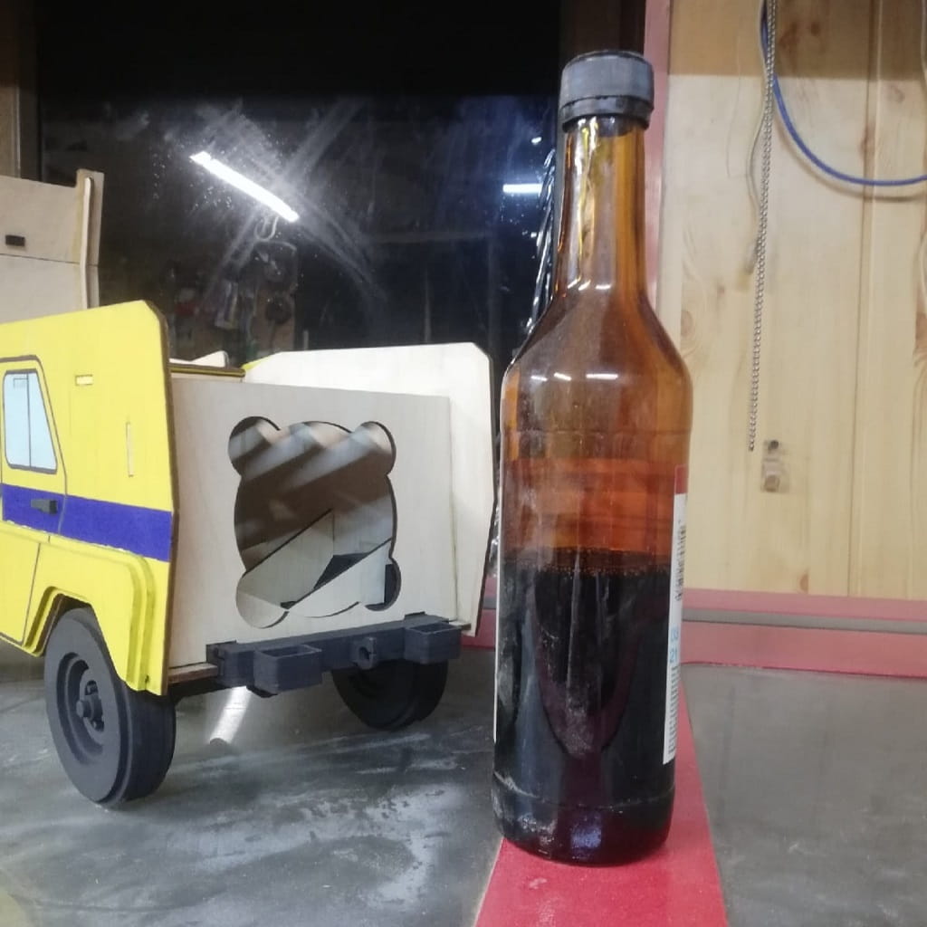 Laser Cut Jeep Wine Bottle Holder