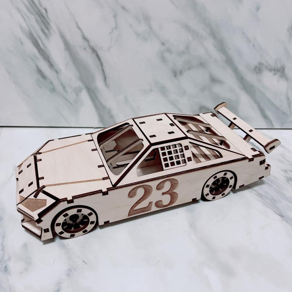 Laser Cut Nascar Race Car 3D Puzzle Kit