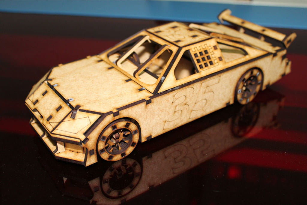 Laser Cut Nascar Race Car 3D Puzzle Kit