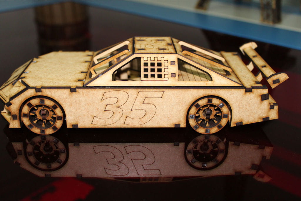 Laser Cut Nascar Race Car 3D Puzzle Kit