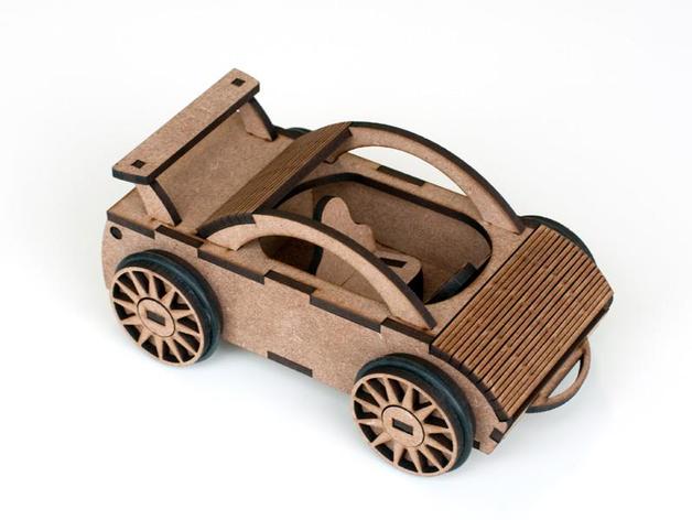 Laser Cut Mini Sports Car 3D Wood Puzzle