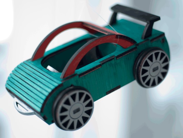 Laser Cut Mini Sports Car 3D Wood Puzzle