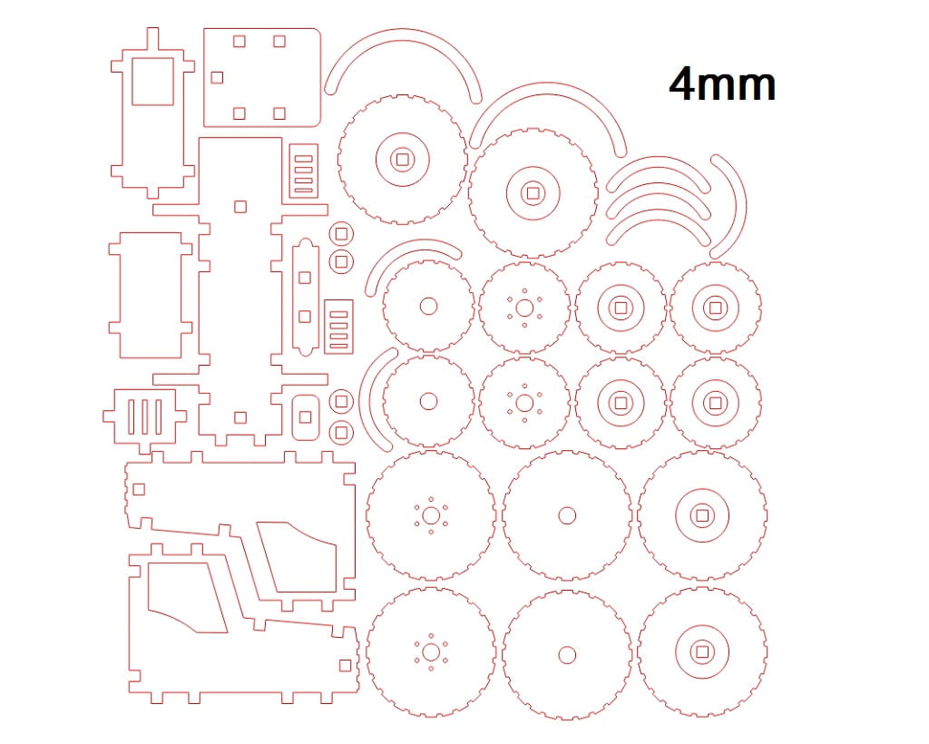 Laser Cut Mini Tractor 3D Puzzle